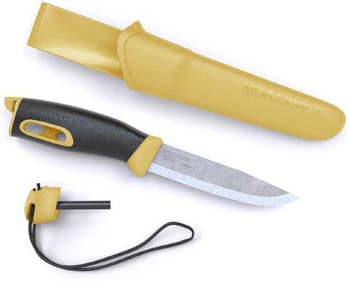 Нож Mora Companion Spark (13573) стальной разделочный лезв.104мм черный/желтый