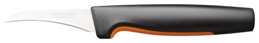 Нож кухонный Fiskars 1057545 стальной разделочный для чистки овощей и фруктов лезв.70мм прямая заточка черный/оранжевый блистер
