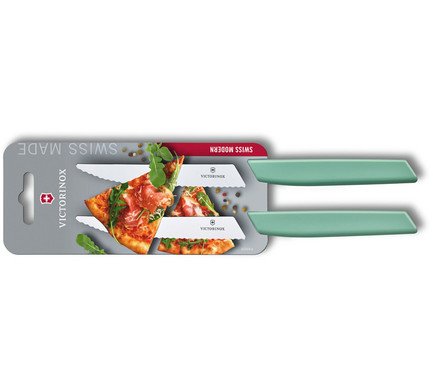 Набор ножей для стейка и пиццы Swiss Modern Extension, 12 см, 2 шт., мятно-зеленый 6.9006.12W41B Victorinox