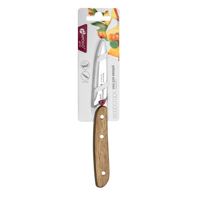 нож APOLLO Genio Woodstock 8см для овощей нерж.сталь, дерево