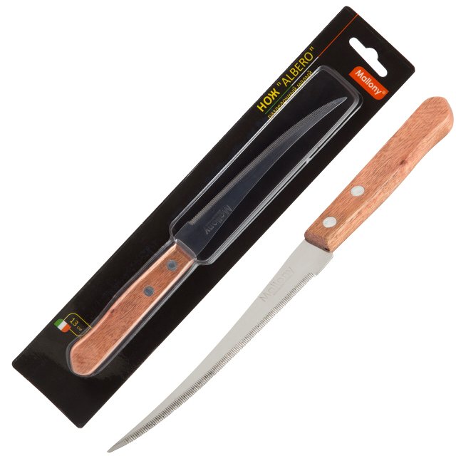 нож MALLONY Albero 13см филейный нерж.сталь, дерево