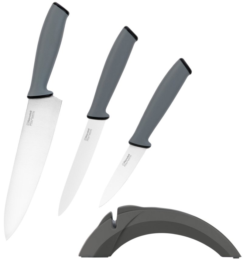 Набор ножей Rondell Kroner RD-459 (3пр) с точилкой (промо) , стальной