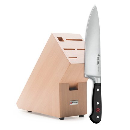 Набор промо: нож Шеф Classic, 20 см с подставкой для ножей, светлый бук 9835-99 Wusthof