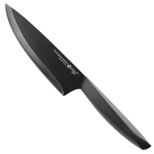 нож APOLLO Genio Nero Steel 15см кухонный нерж.сталь с антибакт.покр., пластик