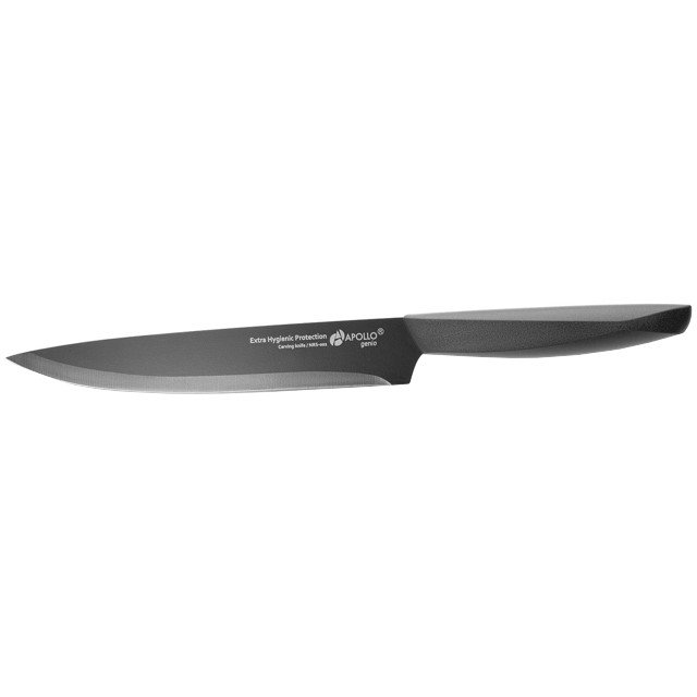 нож APOLLO Genio Nero Steel 18см для мяса нерж.сталь с антибакт.покр., пластик