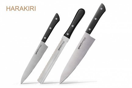 Набор ножей Harakiri, 3 пр., черный SHR-0230B/K Samura