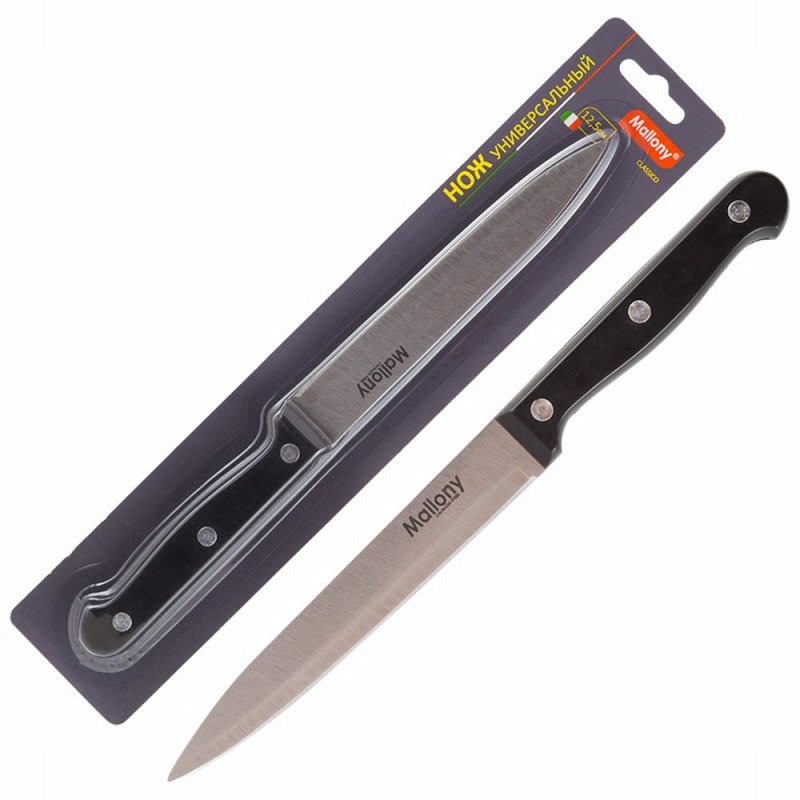 Нож с пластиковой рукояткой CLASSICO MAL-06CL универсальный, 12,5 см, т.м. Mallony
