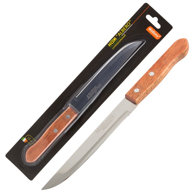 нож MALLONY Albero 15см универсальный нерж.сталь, дерево