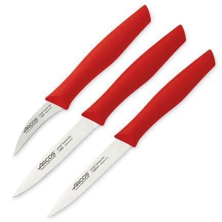 Набор ножей для чистки и нарезки, 3 пр., красные 189622 Arcos