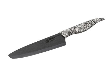 Нож Шеф Inca, 18.7 см, черный SIN-0085B/K Samura
