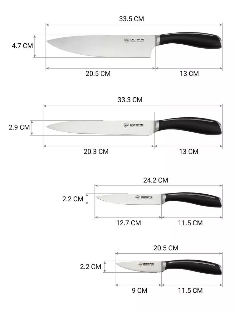 POLARIS Набор ножей Polaris Stein-4SS